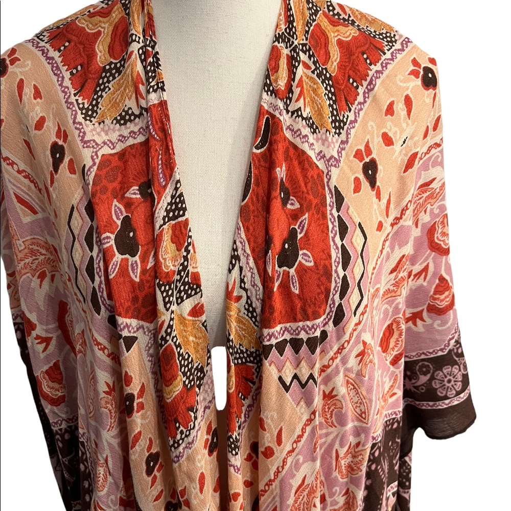 Vince Camuto Multicolored Bohemian Paisley Wrap W/Arm Holes OSFM - Picture 4 of 12
